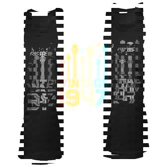 76Th Birthday Gifts Vintage 1947 Guitarist Guitar Lovers Unisex Tank Top | Seseable CA