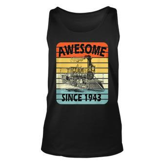 78Th Birthday Vintage Model Train Awesome Since 1943 Age 78 Unisex Tank Top - Seseable