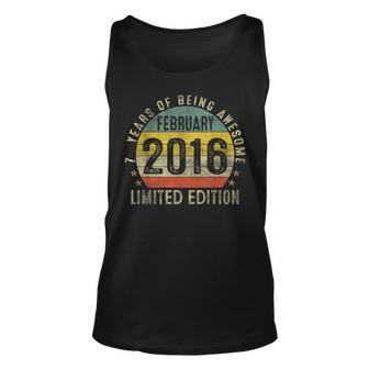 7Th Birthday Gifts Made In February 2016 Limited Edition V2 Unisex Tank Top - Seseable
