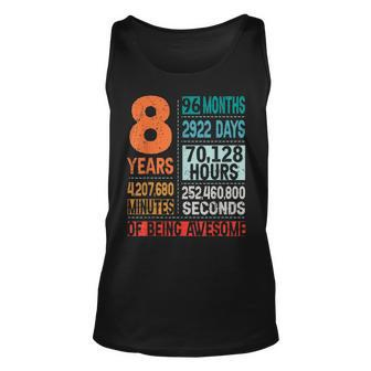8 Years 96 Months Of Being Awesome 8Th Birthday Countdown Unisex Tank Top - Seseable