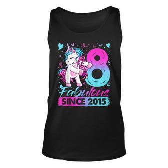 8 Years Old Flossing Unicorn Gifts 8Th Birthday Girl Party Unisex Tank Top - Thegiftio UK