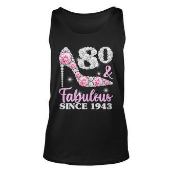 Womens 80 & Fabulous 80 Years Old 80Th Birthday Diamond Crown Shoes Tank Top | Mazezy