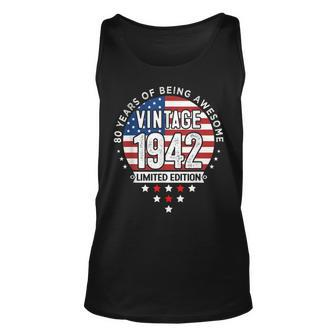 80 Year Old Gifts Vintage 1942 Limited Edition 80Th Birthday Unisex Tank Top - Seseable