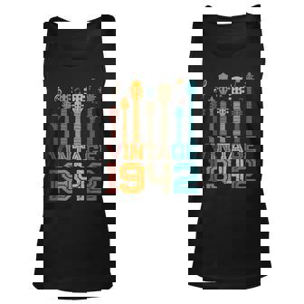 81St Birthday Gifts Vintage 1942 Guitarist Guitar Lovers Unisex Tank Top | Seseable CA