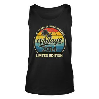 9 Year Old Gifts Vintage 2014 Limited Edition 9Th Birthday V2 Unisex Tank Top - Seseable
