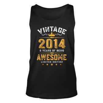 9 Years Old Vintage 2014 Limited Edition 9Th Birthday Gift V10 Unisex Tank Top - Thegiftio UK