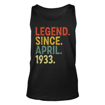90 Year Old Legend Since April 1933 90Th Birthday Unisex Tank Top | Mazezy