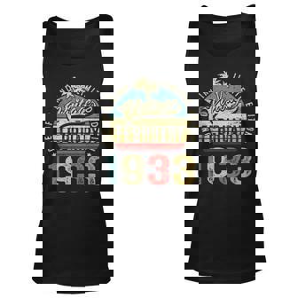 90 Years Old Gifts Vintage February 1933 90Th Birthday Gift V3 Unisex Tank Top | Seseable FR