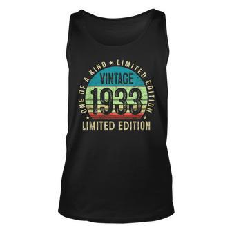 90 Years Old Vintage 1933 Limited Edition 90Th Birthday Gift V2 Unisex Tank Top - Seseable