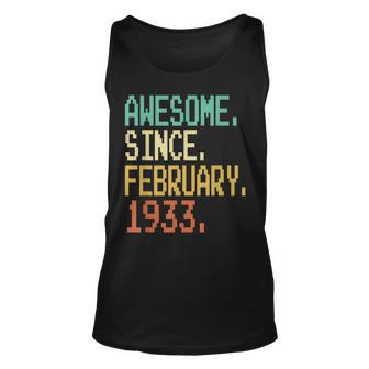 90Th Birthday Gift 90 Years Old Awesome Since February 1933 Unisex Tank Top - Seseable
