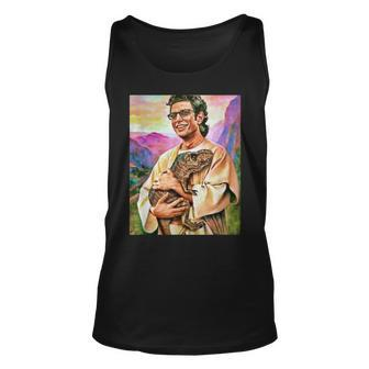 A Man And His Mystical Baby T-Rex Unisex Tank Top | Mazezy