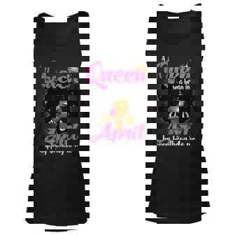 A Queen Was Born In April Birthday Afro Girls Women Unisex Tank Top | Mazezy