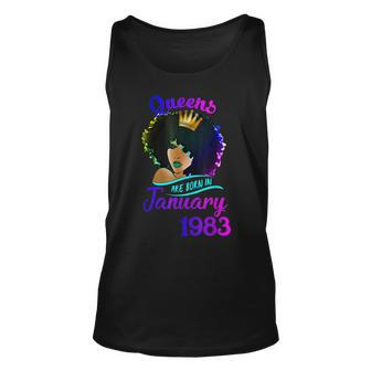 A Queen Was Born In January 1983 T 40Th Birthday Gifts Unisex Tank Top - Seseable