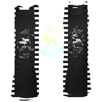 Acadia National Park Maine Retro Moose Hiker Souvenir Men Women Tank Top Graphic Print Unisex - Thegiftio