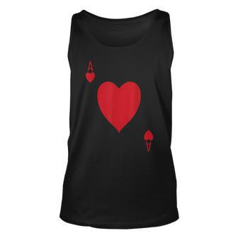 Ace Of Hearts Deck Of Cards Matching Halloween Costume Unisex Tank Top - Seseable