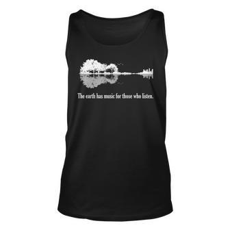 Acoustic Guitar Earth Has Music For Those Who Listen Unisex Tank Top - Seseable