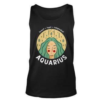 Aesthetic Aquarius Zodiac Girl Unisex Tank Top | Mazezy