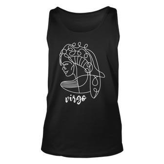Aesthetic Lineart Virgo Astrological Sign Unisex Tank Top | Mazezy