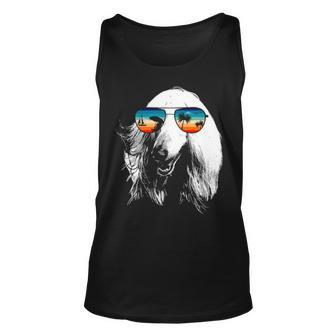 Afghan Hound With Glasses Sunglasses Retro Style Unisex Tank Top | Mazezy