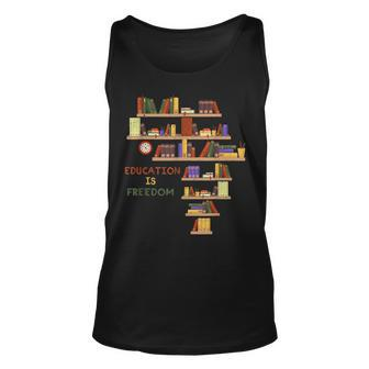 Africa Education Is Freedom Library Book Black History Month Unisex Tank Top - Seseable