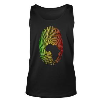 Africa Is In My Dna Fingerprint African Roots Africa Map Unisex Tank Top - Seseable