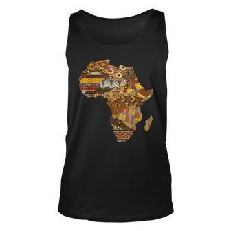 Africa Map Kente Cloth Black History Month Afro Africa Pride Unisex Tank Top - Seseable