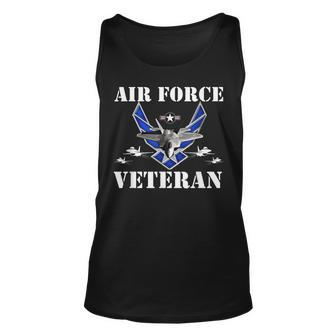Air Force Veteran With Vintage Roundel And F35 Unisex Tank Top - Seseable