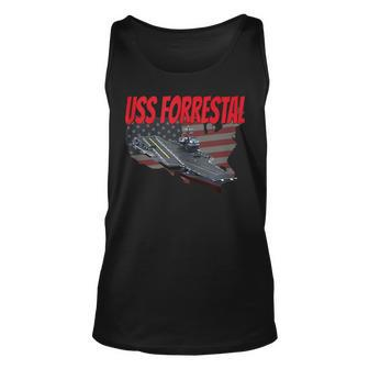 Aircraft Carrier Uss Forrestal Cv-59 For Grandpa Dad Son Unisex Tank Top - Seseable