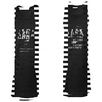 Alaska Vintage Sports Design Alaskan Moose Men Women Tank Top Graphic Print Unisex - Thegiftio