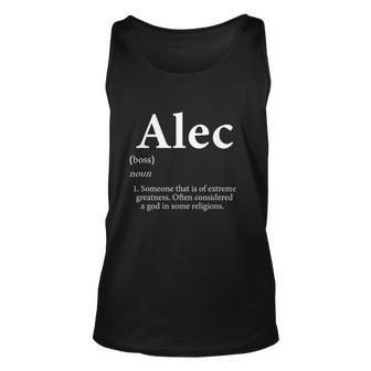 Alec Definition Cute Personalized Name Costume For Alec Men Women Tank Top Graphic Print Unisex - Thegiftio UK