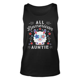 All Llamerican Auntie Aunt Mother July 4Th Patriotic Llama Unisex Tank Top - Monsterry DE