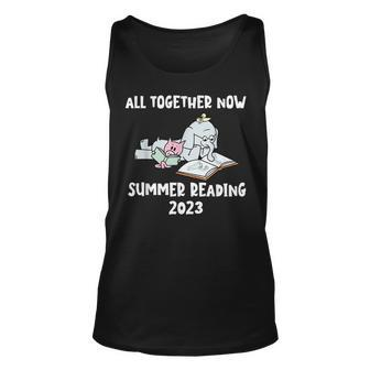 All Together Now Summer Reading Program 2023 Pig Elephant Unisex Tank Top - Thegiftio UK