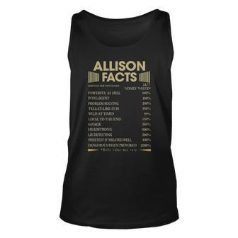 Allison Name Gift Allison Facts Unisex Tank Top - Seseable