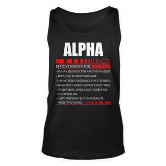 Alpha Fact Fact Alpha For Alpha Fact Unisex Tank Top - Seseable