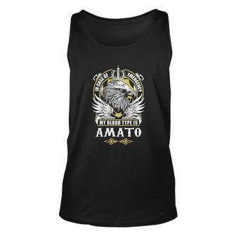 Amato Name T - In Case Of Emergency My Blood Unisex Tank Top - Seseable