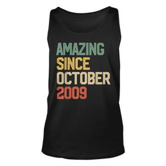 Amazing Since October 2009 Gift 10 Years Old 10Th Birthday Unisex Tank Top | Mazezy