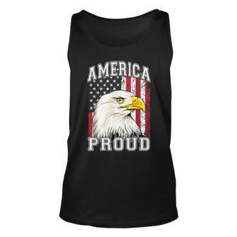 America Proud American Eagle Us Flag 4Th Of July Unisex Tank Top - Seseable