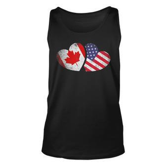 American Canadian Heart Valentines Day Gifts Usa Flag Canada Unisex Tank Top - Seseable