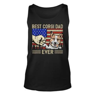 American Flag Best Corgi Dad 4Th Of July Fathers Day Tank Top | Mazezy