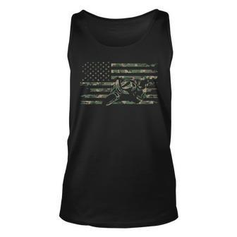 American Flag Camouflage Motorcycle Apparel Motorcycle Unisex Tank Top - Seseable