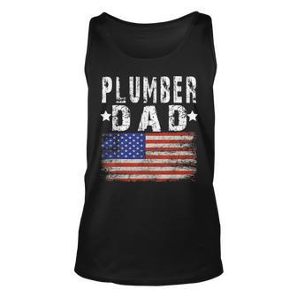 American Flag Plumber For Men Fathers Day Plumber Gift Unisex Tank Top - Seseable