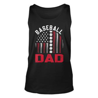 American Flag Softball Baseball Dad Gift Ball Fathers Day Unisex Tank Top | Mazezy