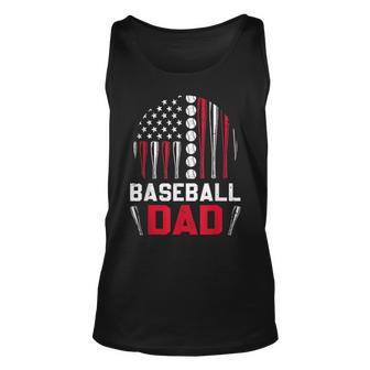 American Flag Softball Baseball Dad Gift Ball Fathers Day Unisex Tank Top - Thegiftio