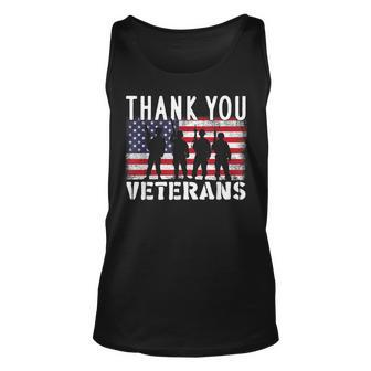 American Flag Thank You Veterans Proud Veteran Usa Day V2 Unisex Tank Top - Seseable