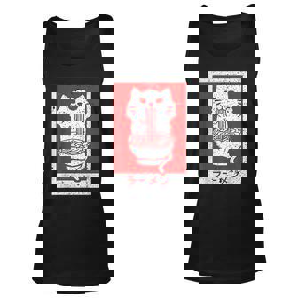 Anime Cat Ramen Kawaii Neko Noodles Men Women Tank Top Graphic Print Unisex - Thegiftio