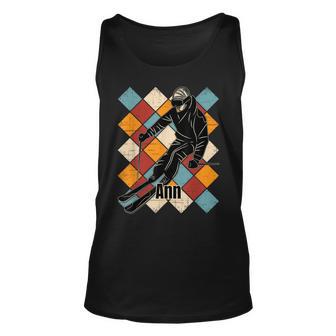 Ann Skipiste Vintage Skifahrer Name Tank Top - Seseable