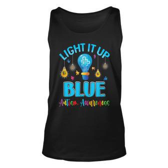 April Light Up Blue Autism Awareness Puzzle For Mom Dad Kids Tank Top | Mazezy