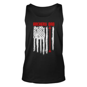 Archery Dad Vintage Usa Red White Flag Unisex Tank Top - Seseable