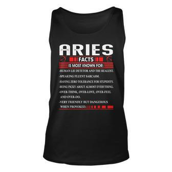 Aries Zodiac Birthday Aries Facts Gift Funny Unisex Tank Top | Mazezy