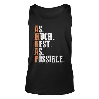 As Much Rest As Possible Amrap Funny Cool Trendy Gym Usa Unisex Tank Top - Seseable